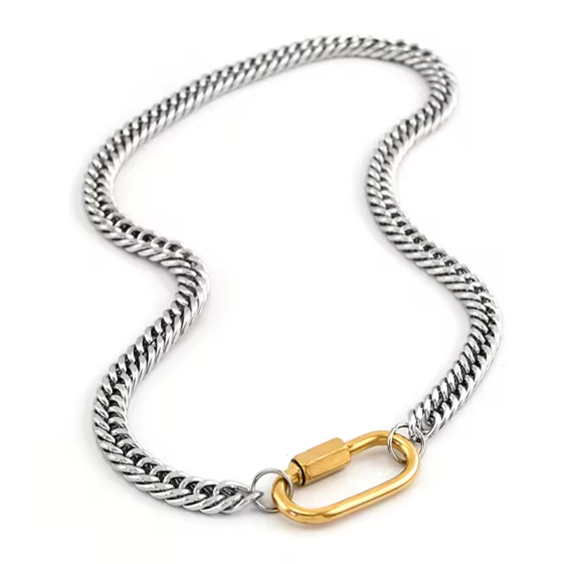 Carabiner Two Tone Necklace – Naaha Lux