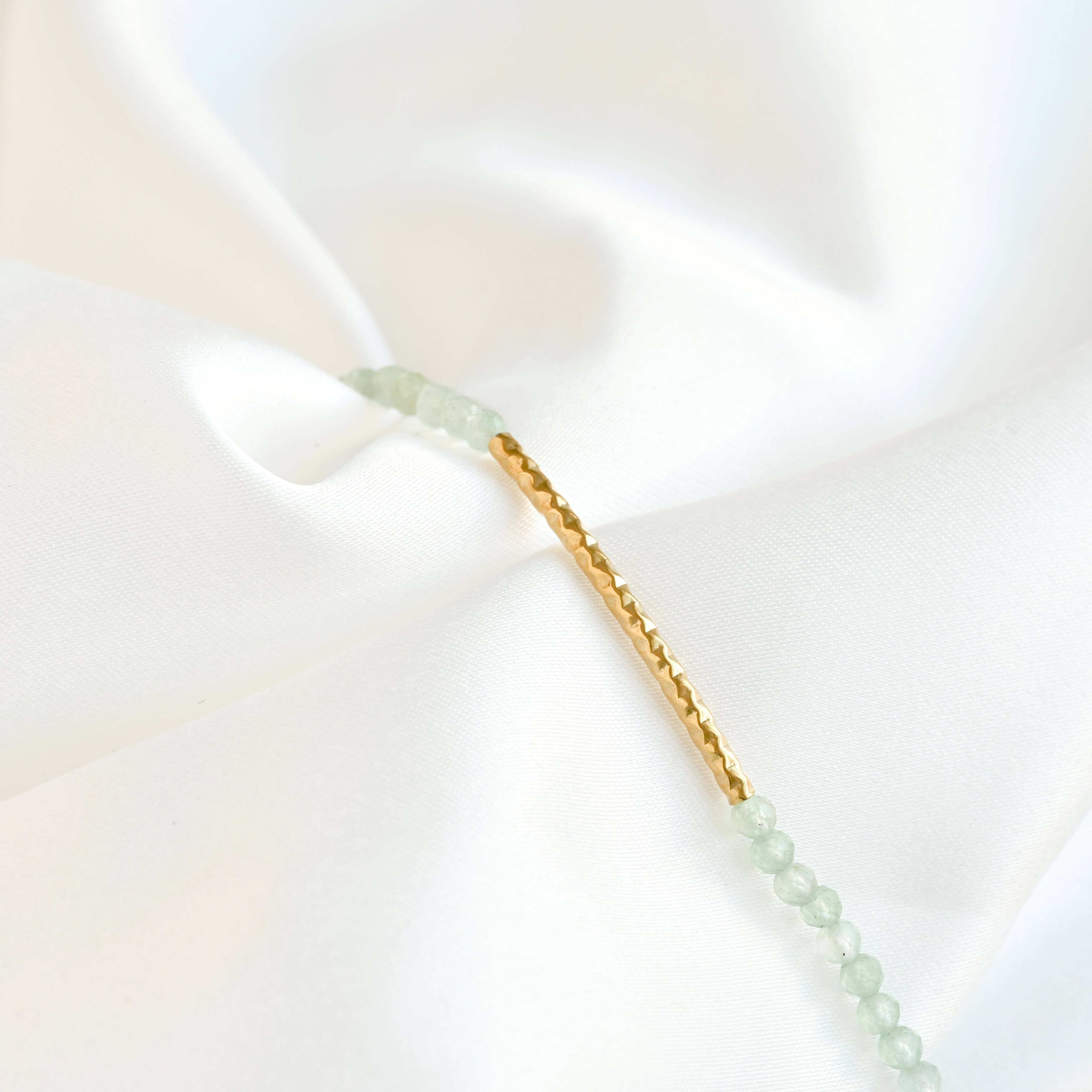 Sage Beaded Gold Bracelet